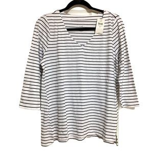 NWT J. Jill Pima Cotton Striped Top